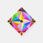 カラフルモダン数々の幾何 |モノグラム スタンダードカクテルナプキン (角)