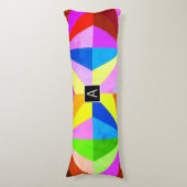 カラフルモダン数々の幾何 |モノグラム ボディピロー (正面縦)