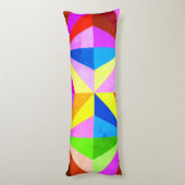 カラフルモダン数々の幾何 |モノグラム ボディピロー (裏面 (縦))