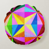 カラフルモダン数々の幾何 |モノグラム ラウンドクッション (裏面)