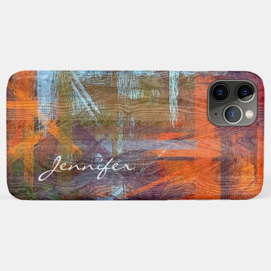 カラフルモダン木目の外観 Case-Mate iPhoneケース (裏面(横))