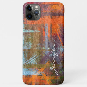 カラフルモダン木目の外観 iPhone 11 PRO MAXケース