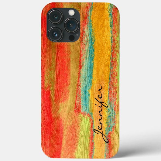カラフルモダン木目の背景 Case-Mate iPhoneケース (裏面)