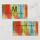 カラフルモダン木目モノグラム#21 名刺 (正面/裏面)