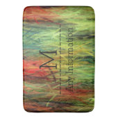 カラフルモダン木目モノグラム#3 バスマット (正面縦)