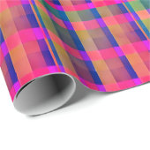 カラフルモダン格子包み紙 ラッピングペーパー (ロールコーナー)