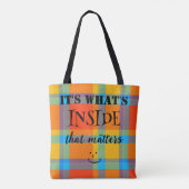 カラフルモダン格子模様バッグ トートバッグ (裏面)