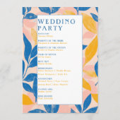 カラフルモダン植物性の青い結婚黄色 プログラム (裏面)