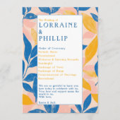 カラフルモダン植物性の青い結婚黄色 プログラム (正面)