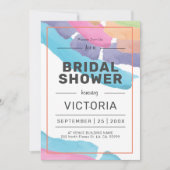 カラフルモダン水彩画 招待状 (正面)