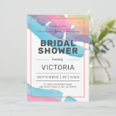 カラフルモダン水彩画 招待状 (スタンド正面)