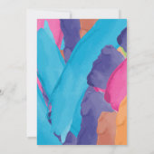 カラフルモダン水彩画 招待状 (裏面)