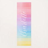 カラフルモダン水彩虹パーソナライズされた ヨガマット (正面)