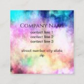 カラフルモダン水色スタイル抽象芸術カスタム スクエア名刺 (裏面)