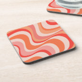 カラフルモダン波デザイン コースター (左側)