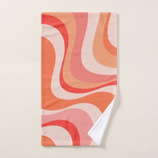 カラフルモダン波デザイン バスタオルセット (ハンドタオル)