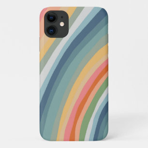 カラフルモダン波状線手書き iPhone 11 ケース