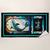 カラフルモダン海 ビーチタオル (正面)