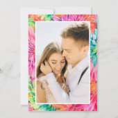 カラフルモダン熱帯フローラ結婚ズ セーブザデート (裏面)