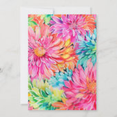 カラフルモダン熱帯フローラ結婚ズ セーブザデート (裏面)