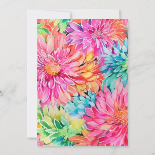 カラフルモダン熱帯フローラ結婚ズ 招待状 (裏面)