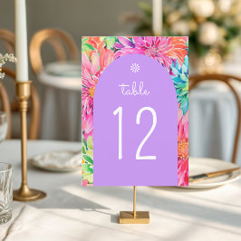 カラフルモダン熱帯フローラ結婚ズ 招待状