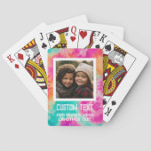 カラフルモダン絞り染め – 写真と文字 トランプ (裏面)