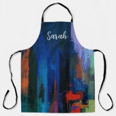 カラフルモダン絵を描ブラシ抽象芸術カスタムギフト エプロン (正面)