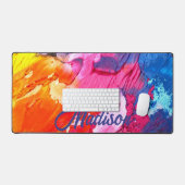 カラフルモダン絵を描名のパーソナライズ デスクマット (キーボード&マウス)