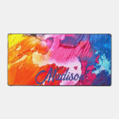 カラフルモダン絵を描名のパーソナライズ デスクマット (正面)