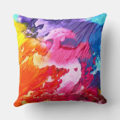カラフルモダン絵を描抽象芸術 クッション (裏面)