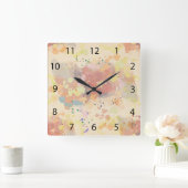 カラフルモダン絵を描抽象芸術 スクエア壁時計 (ホーム)