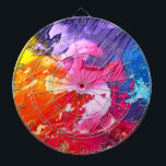 カラフルモダン絵を描抽象芸術 ダーツボード<br><div class="desc">青カラフル絵を描、紫、オレンジ、赤、黄色のダーツボードの油抽象芸術。明るいモダンデザイン。admin@giftsyoutreasure.com連絡でSandy</div>