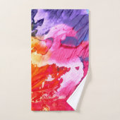 カラフルモダン絵を描抽象芸術 バスタオルセット (ハンドタオル)