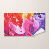 カラフルモダン絵を描抽象芸術 バスタオルセット (ハンドタオル)