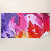 カラフルモダン絵を描抽象芸術 ビーチタオル (正面)