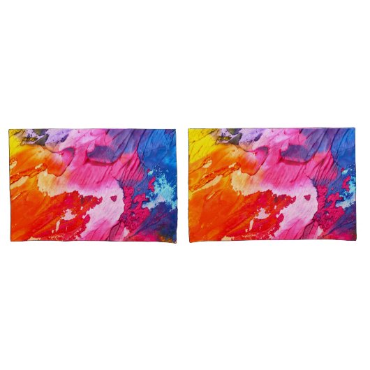 カラフルモダン絵を描抽象芸術 枕カバー (フロントセット)