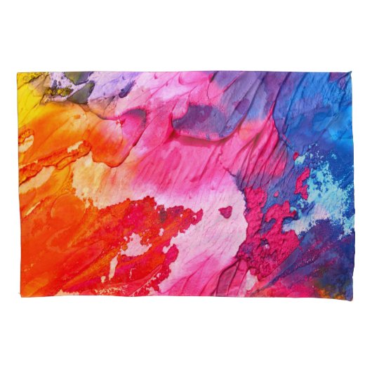 カラフルモダン絵を描抽象芸術 枕カバー (正面左)