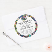 カラフルモダン葉体バター ラウンドシール (封筒)