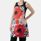カラフルモダン赤白青水色フローラ エプロン (インサイチュ)
