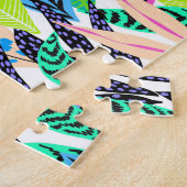 カラフルモダン離れ林の紋様 ジグソーパズル (側面)