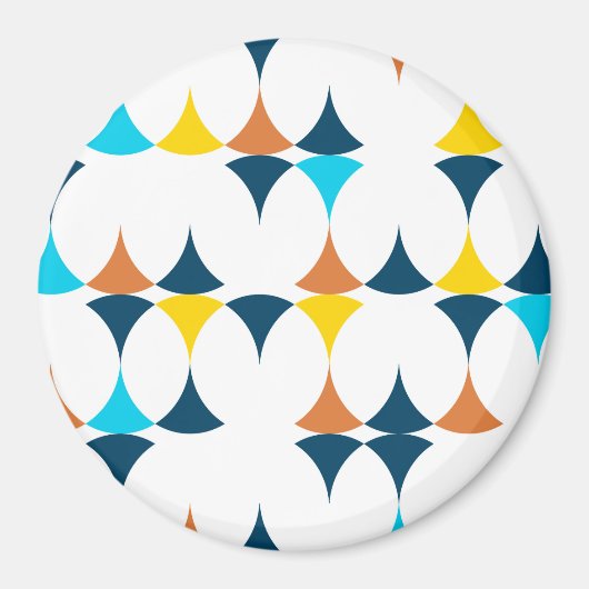 カラフルモダン,カッコいい,トレンディー図形 マグネット (正面)