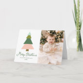 カラフルモダンChristmas Tree Photo シーズンカード (正面)