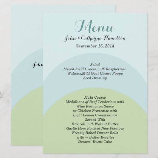 カラフルモダンCustom Wedding Menu メニュー (正面/裏面)