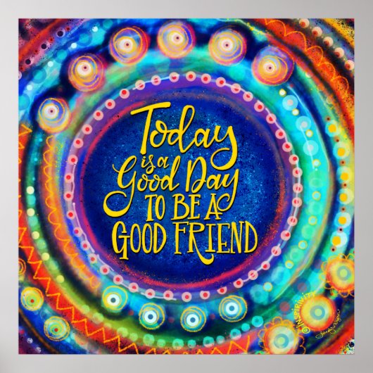 カラフルモダンGood Friend Inspiration Poster ポスター (正面)