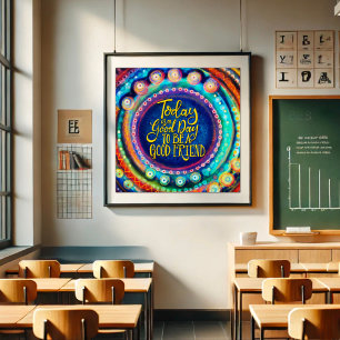 カラフルモダンGood Friend Inspiration Poster ポスター