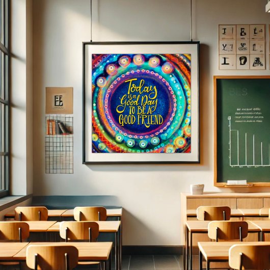 カラフルモダンGood Friend Inspiration Poster ポスター