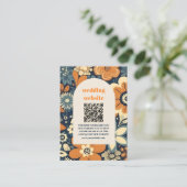 カラフルモダンGroovyレトロ70sフローラ結婚 エンクロージャーカード (スタンド正面)