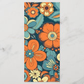 カラフルモダンGroovyレトロ70sフローラ結婚 メニュー (裏面)