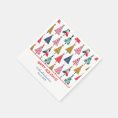 カラフルモダンHoliday Treesパターン スタンダードカクテルナプキン (角)